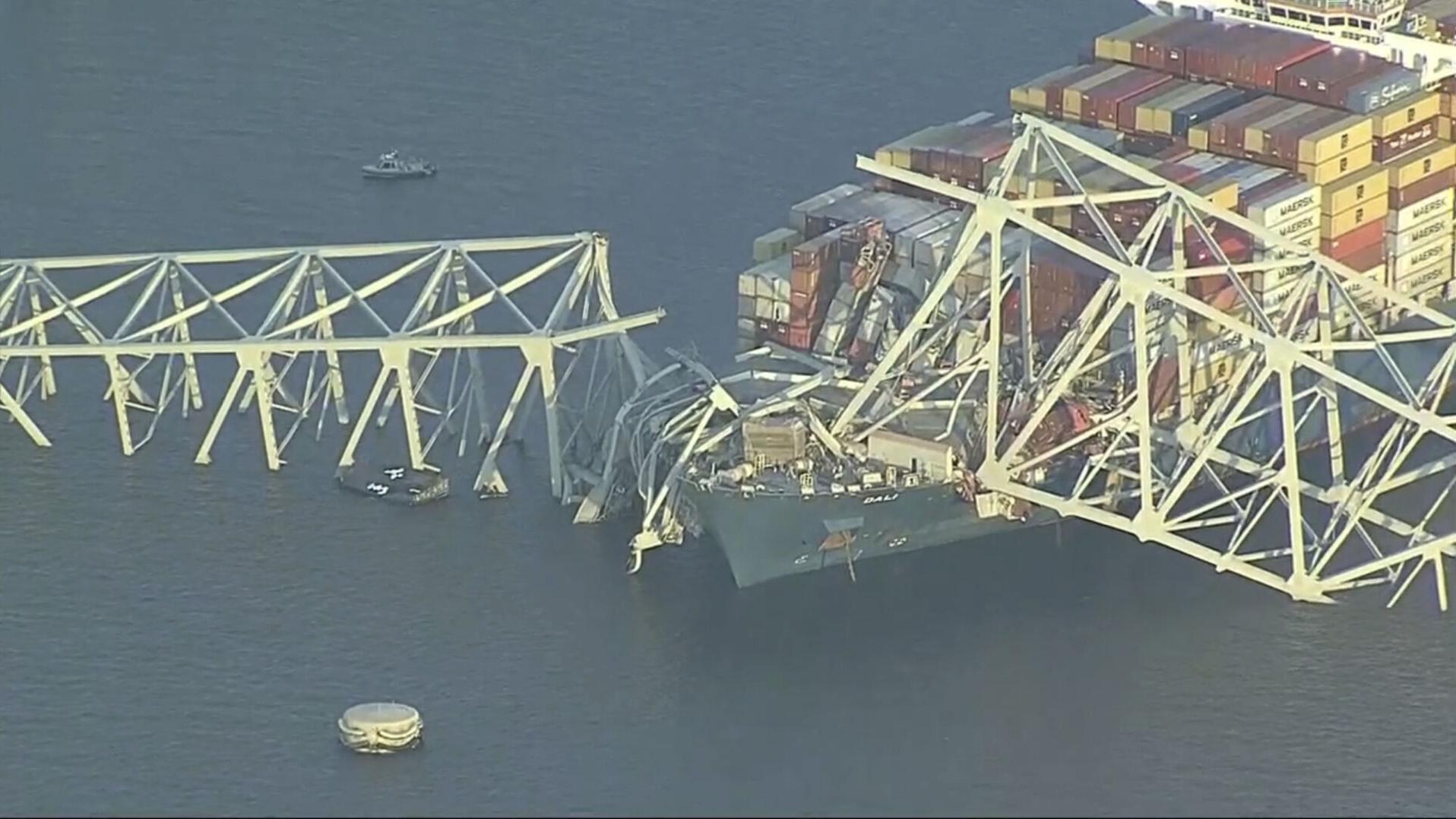 Baltimore bridge collapses after powerless cargo ship rams into support column; 6 people are missing